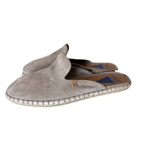 Verbenas Celia Suede Slip On Mule Espadrille Flats Shoes Taupe‎ Women's 8-9 Boho